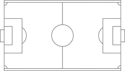 Soccer field diagram with goals and markings © Graphicslover