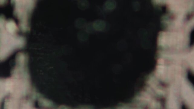 Macro Close-up Shot of Microchip, CPU Processor on Printed Circuit Board, Computer Motherboard with Components Inside of Electronic Device, Part of Supercomputer microscop.