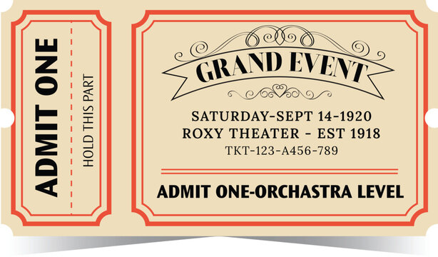 Historic Roxy Theater Ticket from Early 20th Century