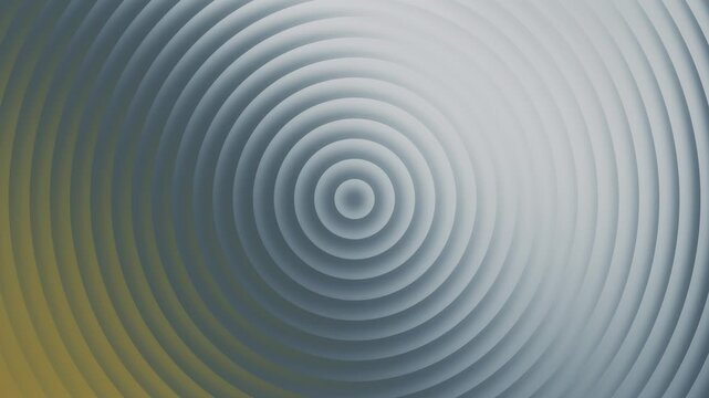 4K stock gradient background footage with a circle striped pattern with a fractal glass effect in blue and yellow colors