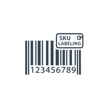 SKU Labeling Barcode Icon PNG - Isolated on Transparent