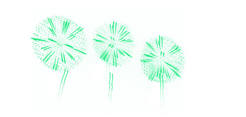 Green dandelion flowers for spring and nature concepts, minimalist vector illustration © hunzra