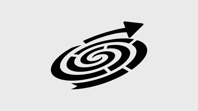 Three-arm galaxy spiral arrow mark &ndash; Great for multi-directional growth, complex systems, or universal business expansion.