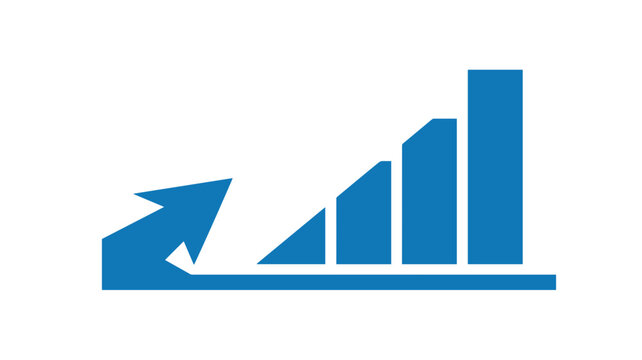 Geometric arrow to ascending bar graph &ndash; Perfect for measurable progress, market trends, or strategic development marketing.