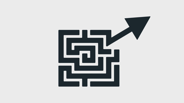 Square grid maze and directional arrow &ndash; Great for logical navigation, mental agility, or structured problem-solving content.