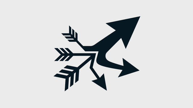 Y-junction arrow branching icon &ndash; Great for network growth, organizational scaling, or strategic resource allocation.