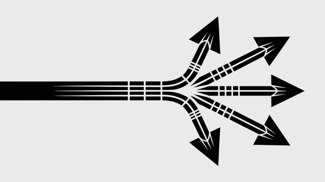 Branching scalability arrow split &ndash; Ideal for business expansion, diversified strategy, or horizontal scaling.