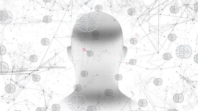 Head rotating after midline glitch nodes shifting connectors extending markers pulsing for scanning