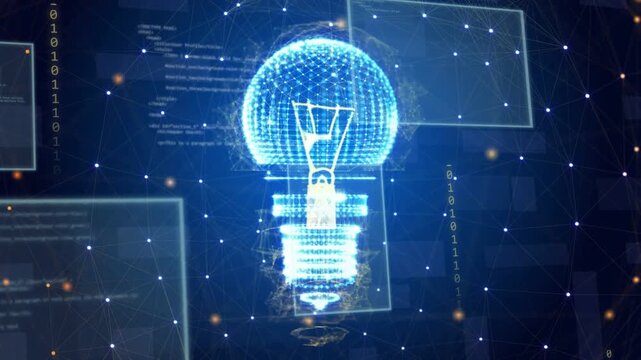 Startup pulse activating holo bulb while wireframe forming and base rings rotating, showing concept
