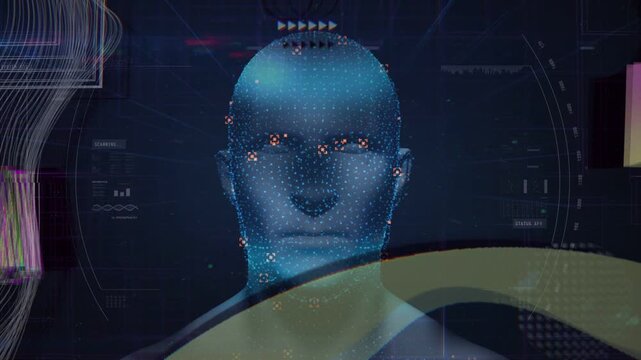 Startup pulse activating point-cloud head, forming facial markers and scanning for face recognition