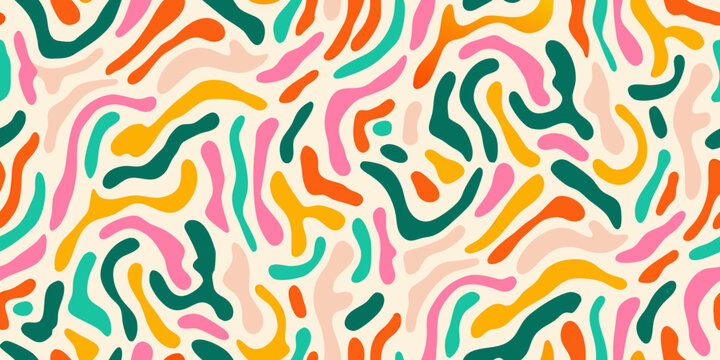Colorful wavy pattern vibrant abstract seamless background