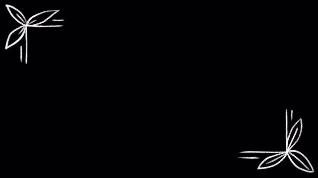 White chalk frame animation on transparent background