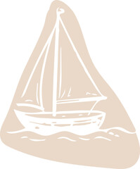 Sailboat hand drawn vector illustration with nautical coastal adventure sketch for beach branding, marine decor, seaside stickers, travel graphics, ocean themes and maritime designs. © Svutlana