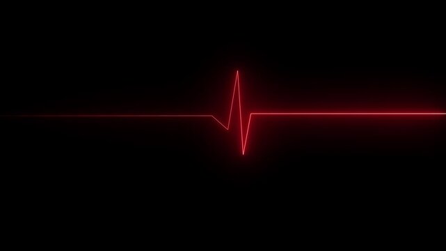 Neon Digital heartbeat plus animation. Heart Beat Pulse animated video, medical concept heart beat graph.