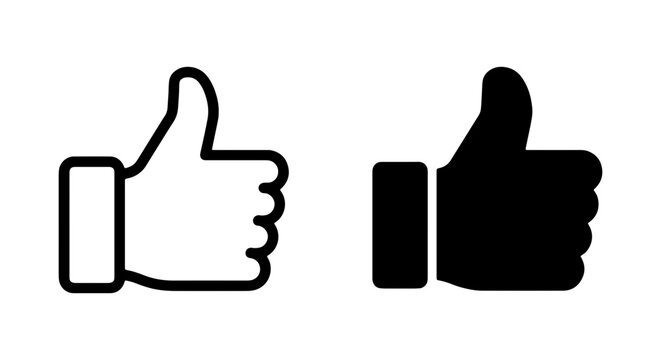 thumbs up icons, thumb icons, like buttons, approval symbols, vector graphics