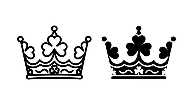 Black crowns, royal crowns, vector icons, crown symbols, monarch icons