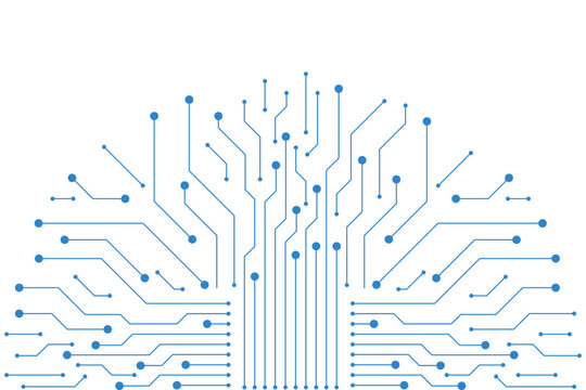 Abstract futuristic printed circuit board. high tech background. computer technology blue lines
