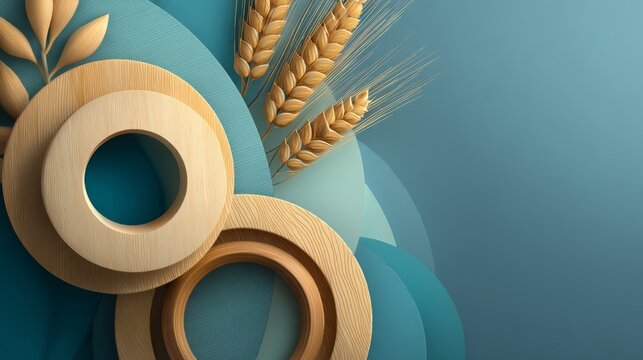 Elegant Oktoberfest Background with Wooden Elements and Wheat Accents