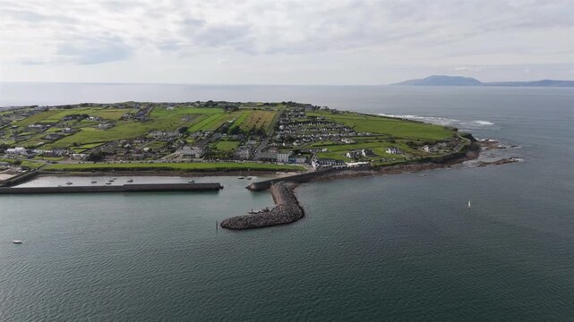 Aerial view of Mullaghmore harbour in County. Sligo, Ireland