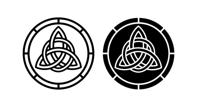 Celtic Knot Triquetra Symbol, Irish Trinity Knot, Ancient Pagan Icon, Vector Graphic