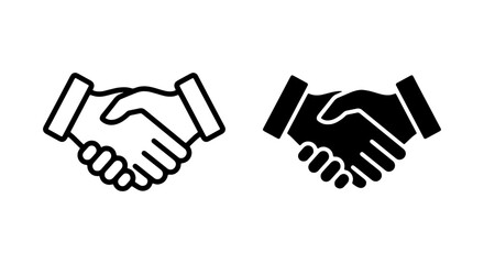 Obraz premium Handshake Icons, Agreement Symbol, Partnership Vector Graphics, Business Deal Clipart