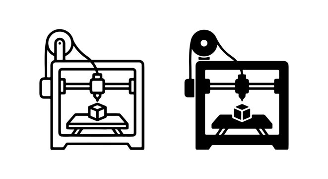 3D Printer Icons, Additive Manufacturing Technology, Digital Fabrication Tools