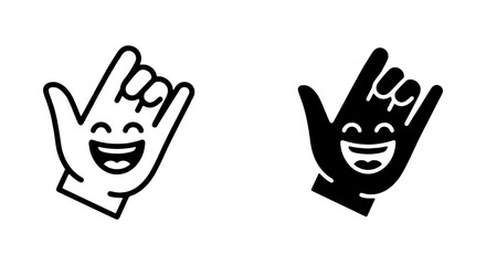 Obraz premium Shaka Hand Gesture Icon, Happy Face Symbol, Aloha Spirit, Vector Art
