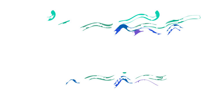 Colorful wave pattern on black background seamless flow design