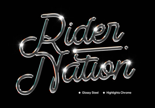 Highlights Chrome Text Effect &ndash; Silver Typography for Logo, Poster & Branding (PSD)