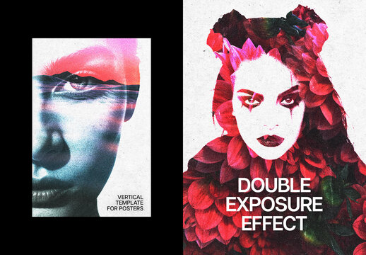 Double Exposure Photo Effect &ndash; Blending for Poster & Social Media (PSD)