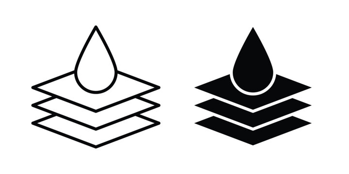 Absorbent layer icon logo line black symbols collections.