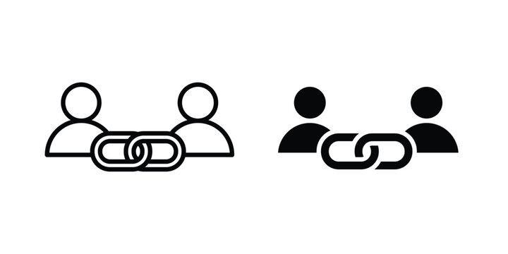 Affiliate link icon logo line black symbols collections.