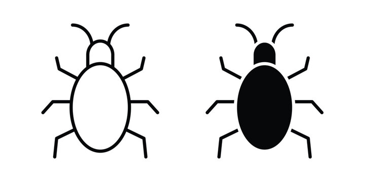 Bedbug icon logo line black symbols collections.