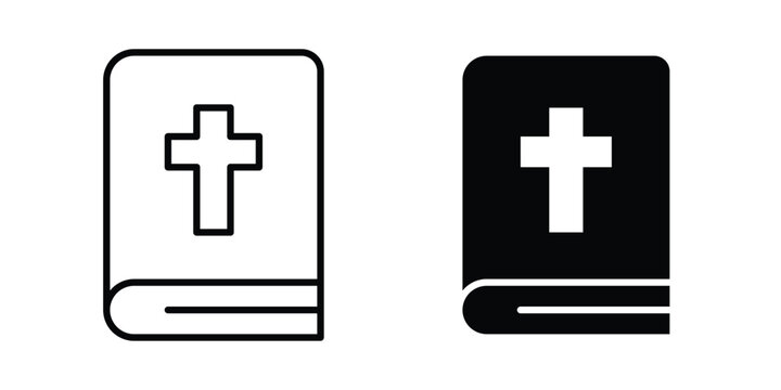 Bible icon logo line black symbols collections.