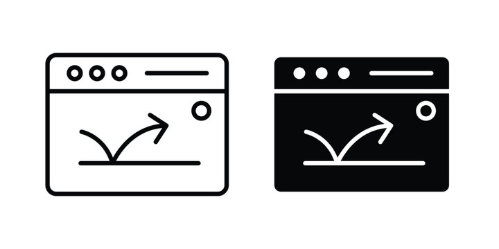 Bounce rate icon logo line black symbols collections.