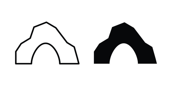 cave icon logo line black symbols collections.