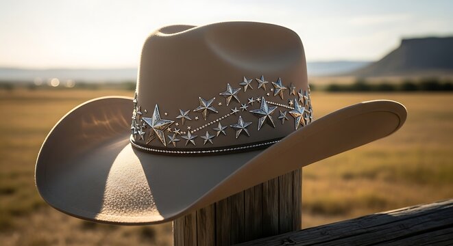 Western Cowboy Hat with Star Band