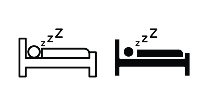 Deep sleep icon logo line black symbols collections.
