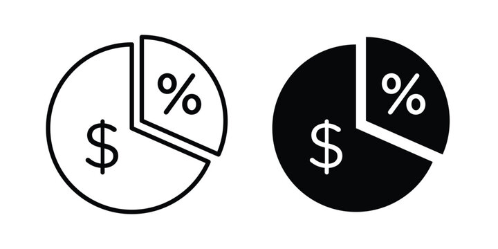 Dividend yield icon logo line black symbols collections.