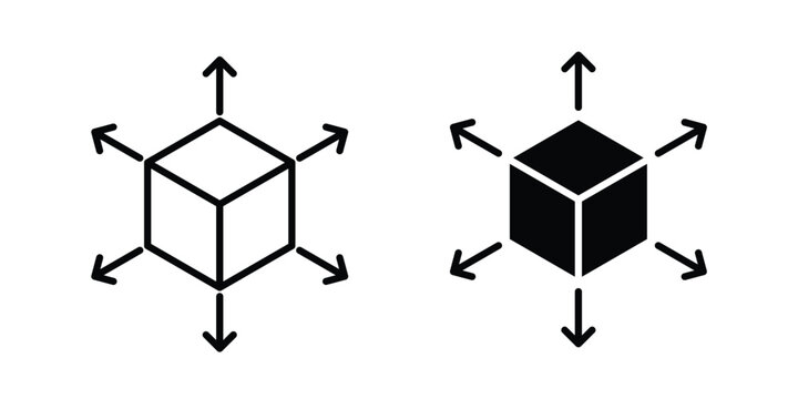 Distribution box icon logo line black symbols collections.