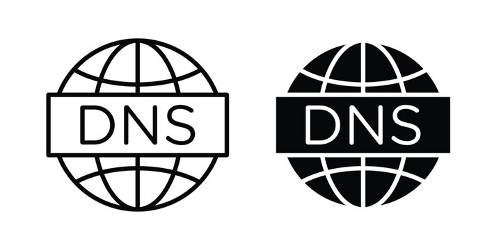 DNS icon logo line black symbols collections.