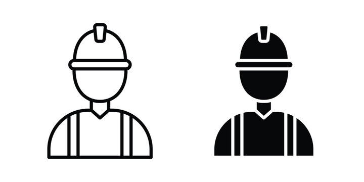 Engineer icon logo line black symbols collections.