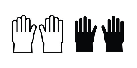 Fototapeta premium Gloves icon logo line black symbols collections.