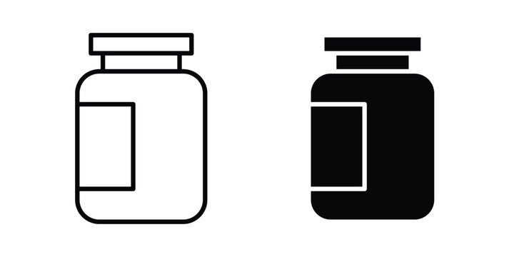 Jar icon logo line black symbols collections.