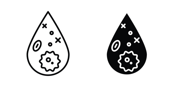 Leukemia icon logo line black symbols collections.