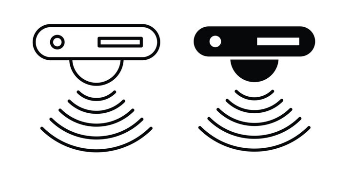 Motion sensor icon logo line black symbols collections.