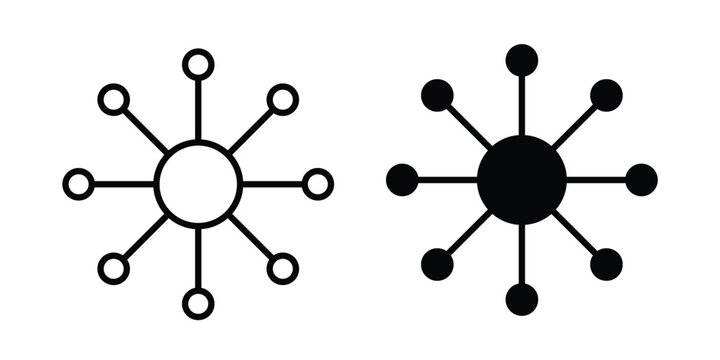 Multi channel icon logo line black symbols collections.
