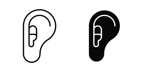 Obraz premium Otitis icon logo line black symbols collections.