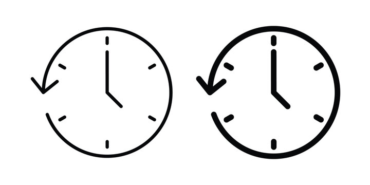 Past icon logo line black symbols collections.