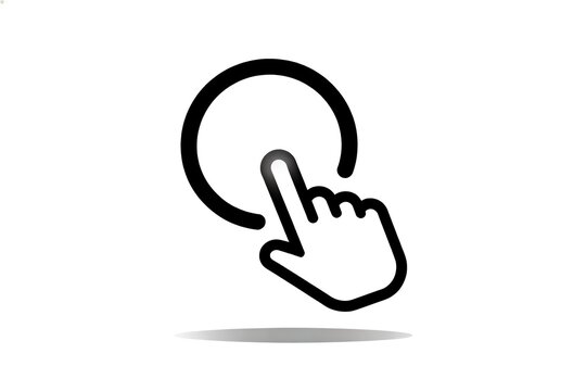Hand cursor icon on white background